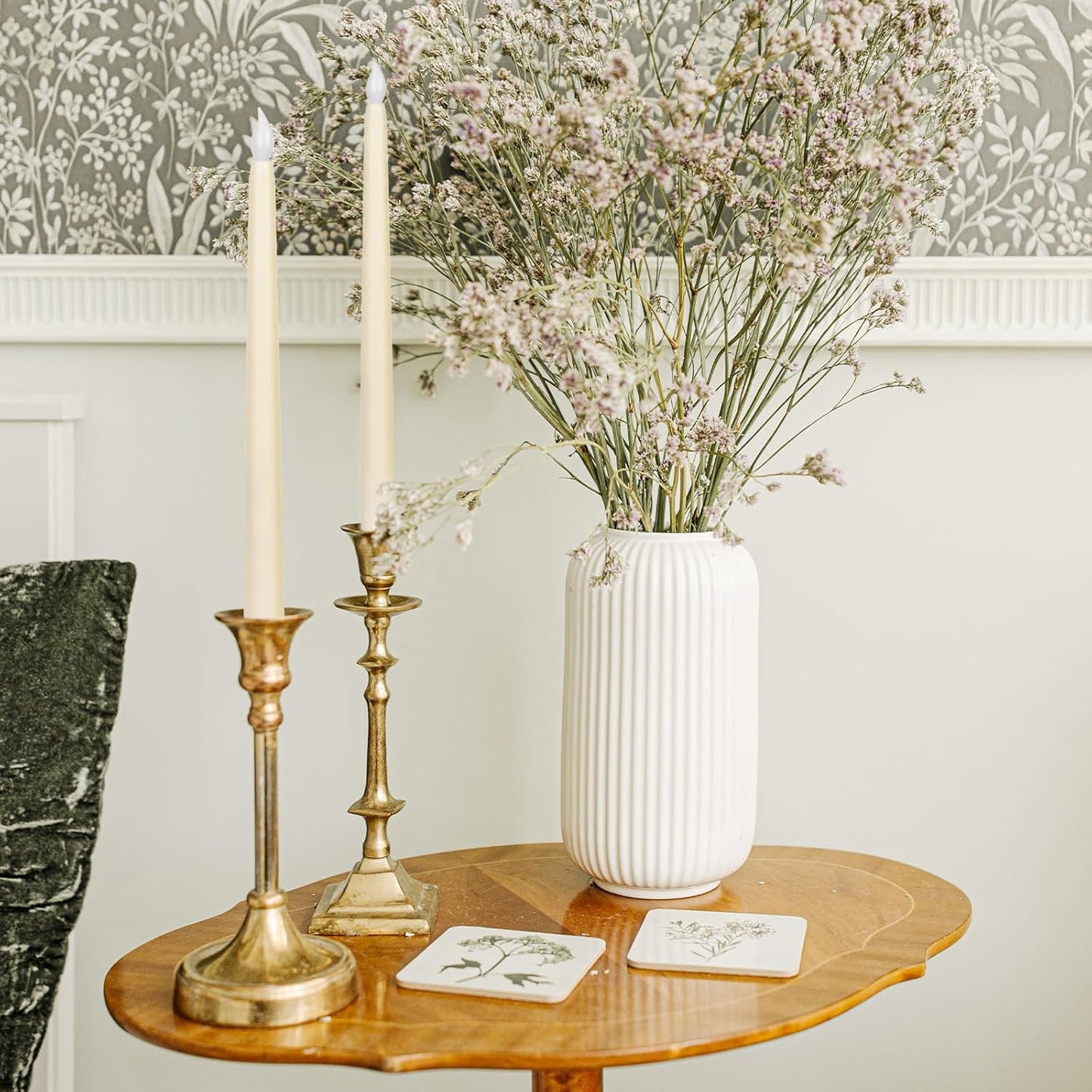 SET X4 UNIDADES DE VELAS LED LARGAS DECORATIVAS - EFECTO REAL