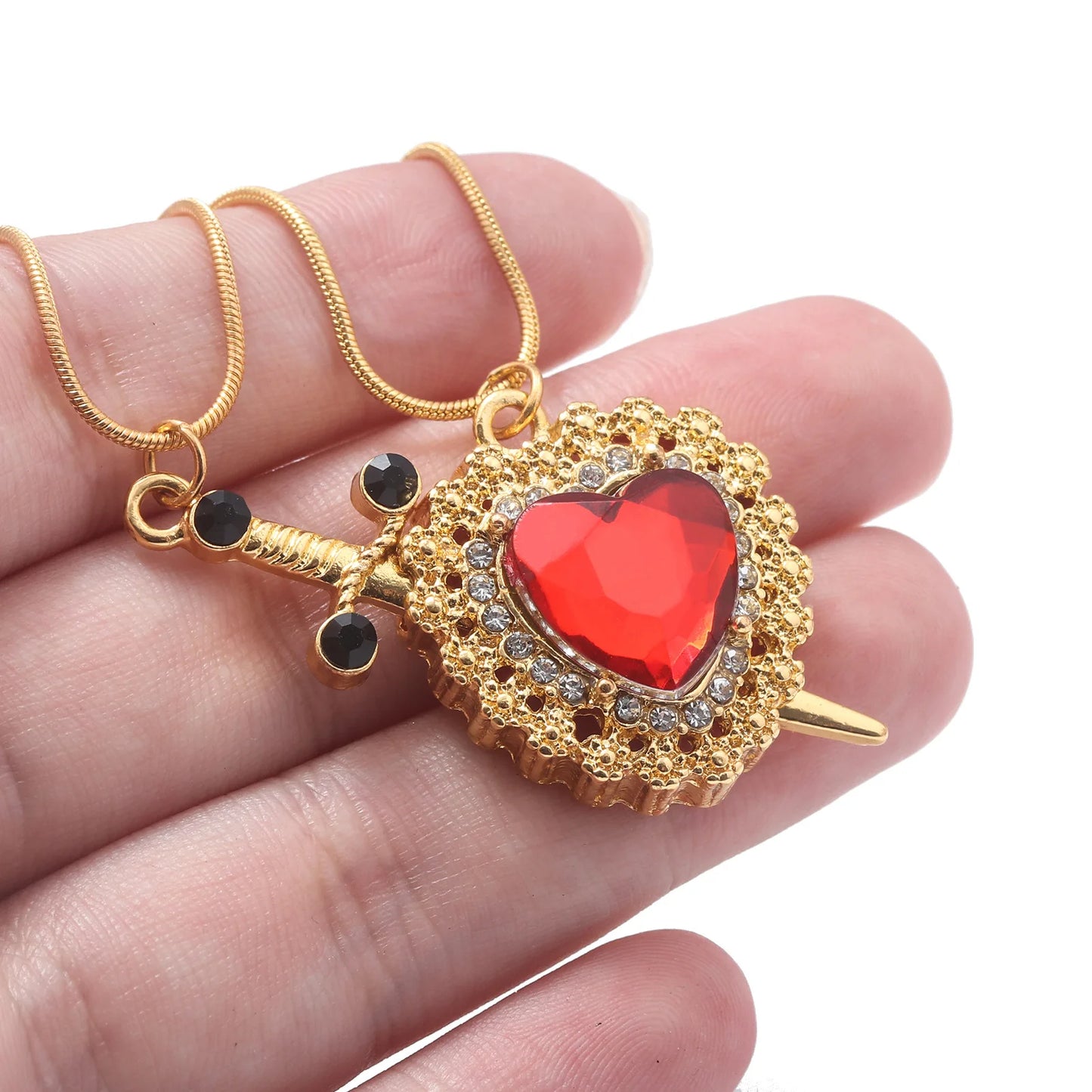 CADENAS CON DAGA Y CORAZÓN - AMOR INQUEBRANTABLE
