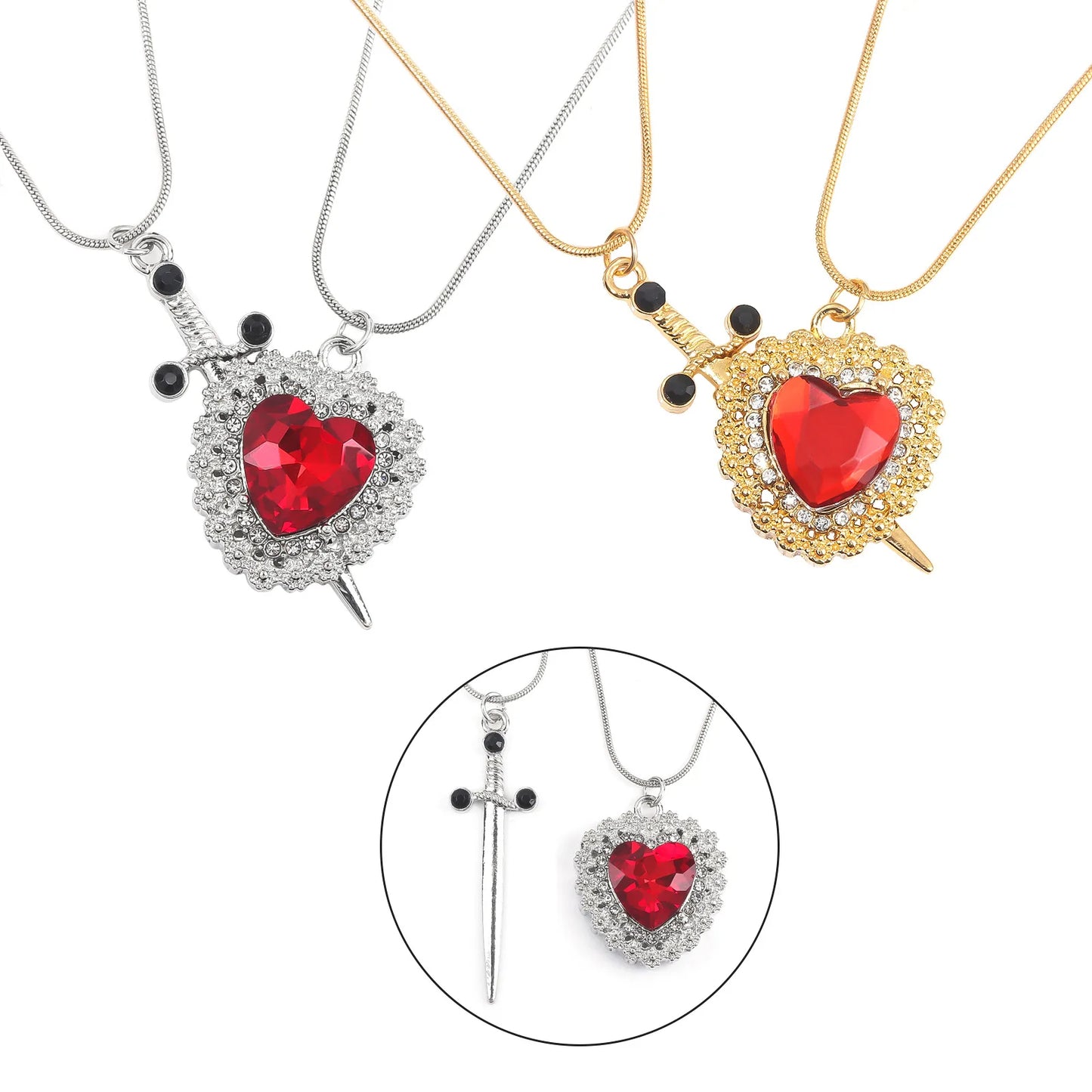 CADENAS CON DAGA Y CORAZÓN - AMOR INQUEBRANTABLE