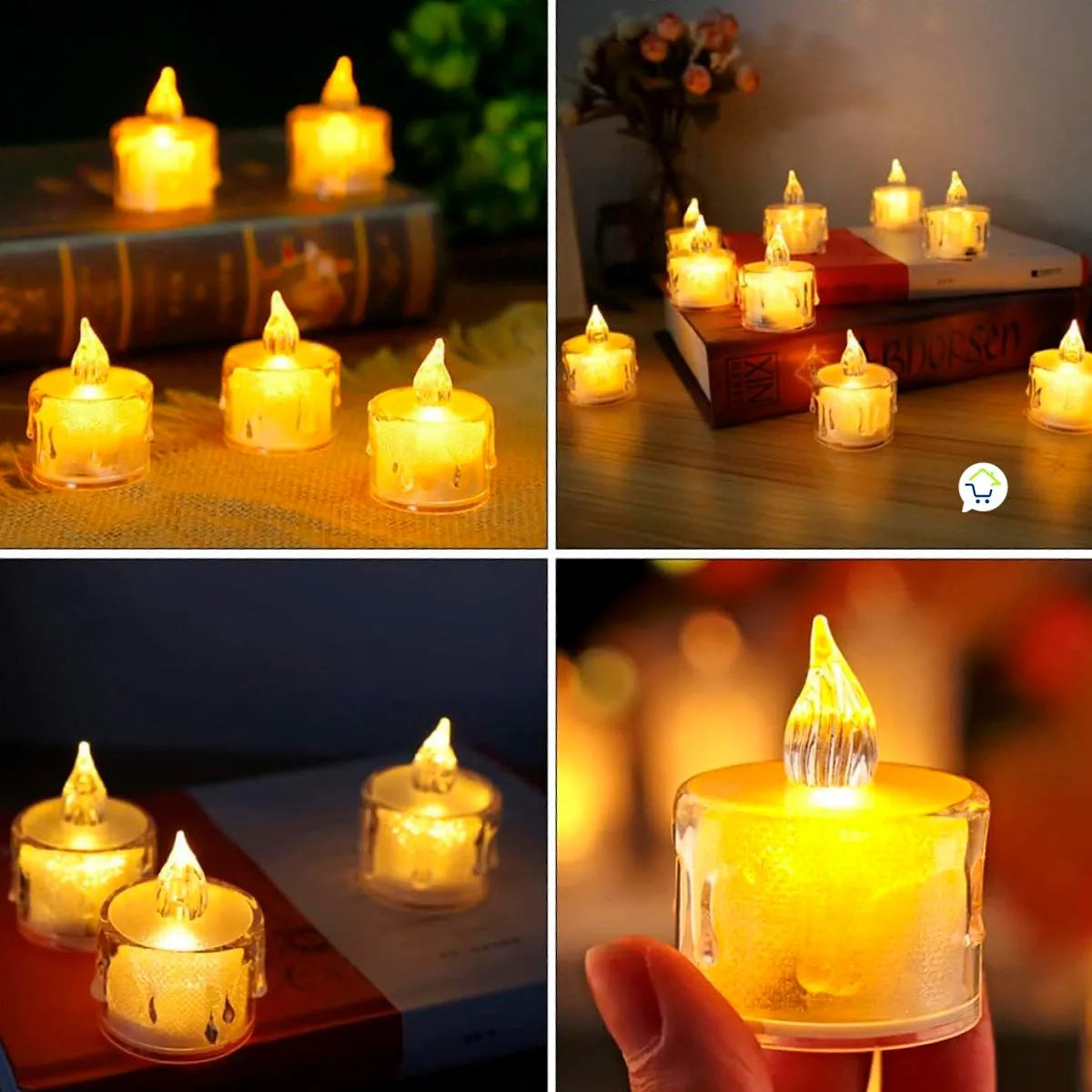 VELAS LED EFECTO CRISTAL MEDIANAS/PEQUEÑAS