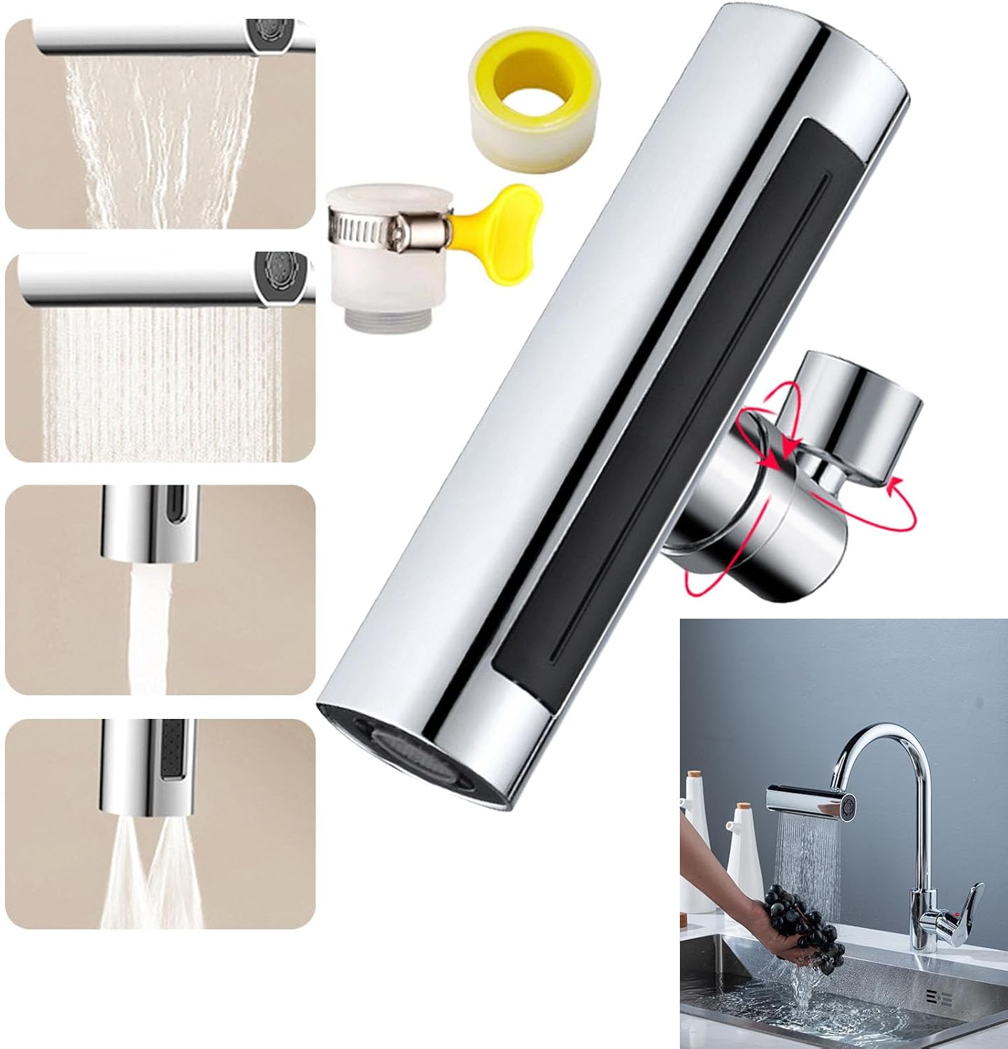 GRIFO MULTIFUNCIONAL 4 EN 1 AHORRADOR DE AGUA