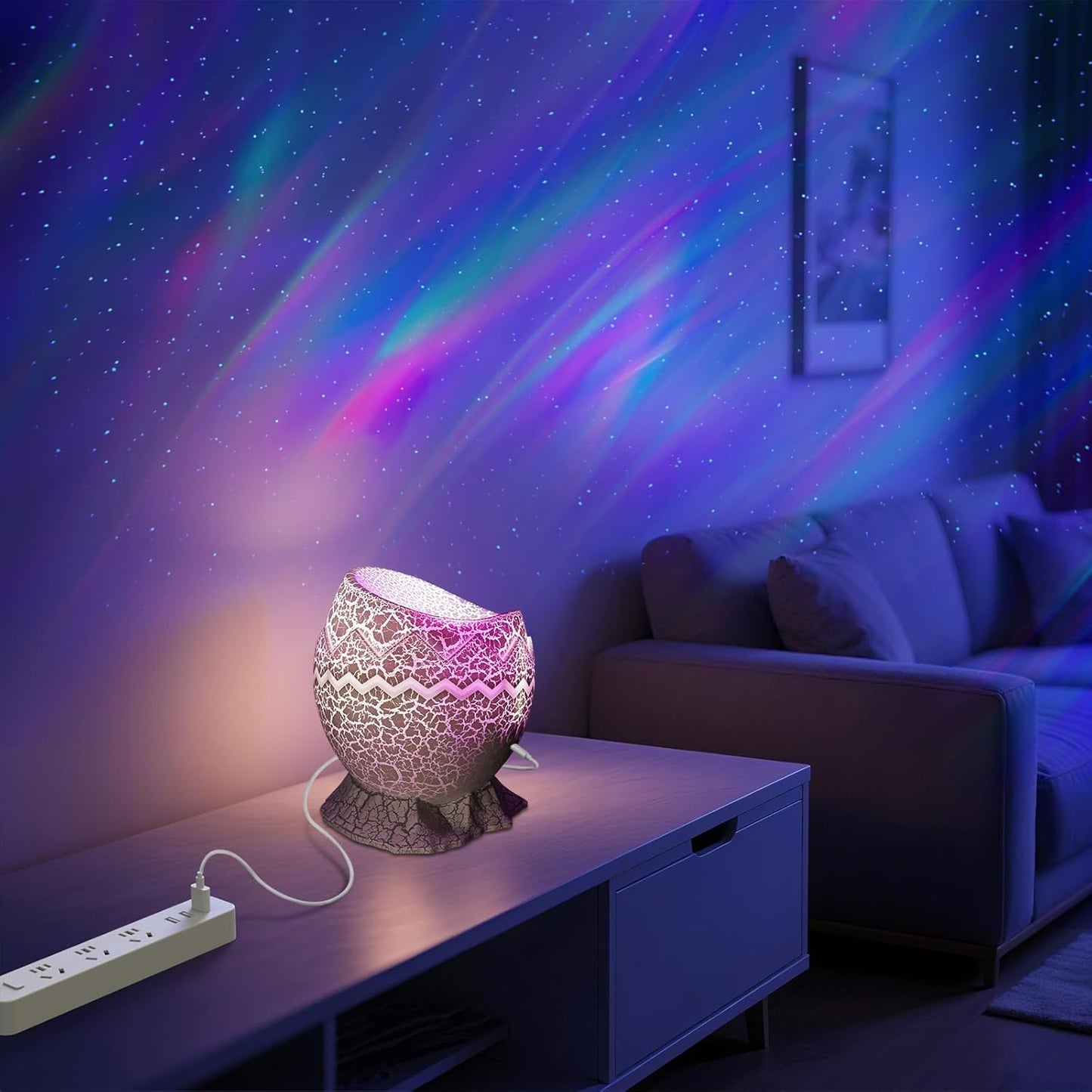 HUEVO DE DINOSAURIO PROYECTOR DE GALAXIAS CON PARLANTE Y BLUETOOTH