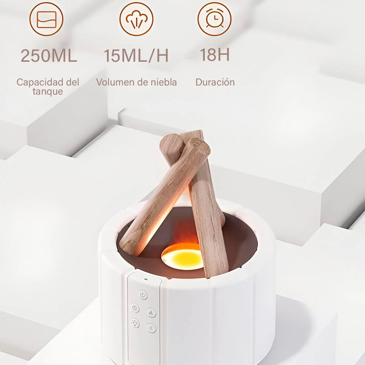 HUMIDIFICADOR Y DIFUSOR DE AROMAS EN FORMA DE FOGATA