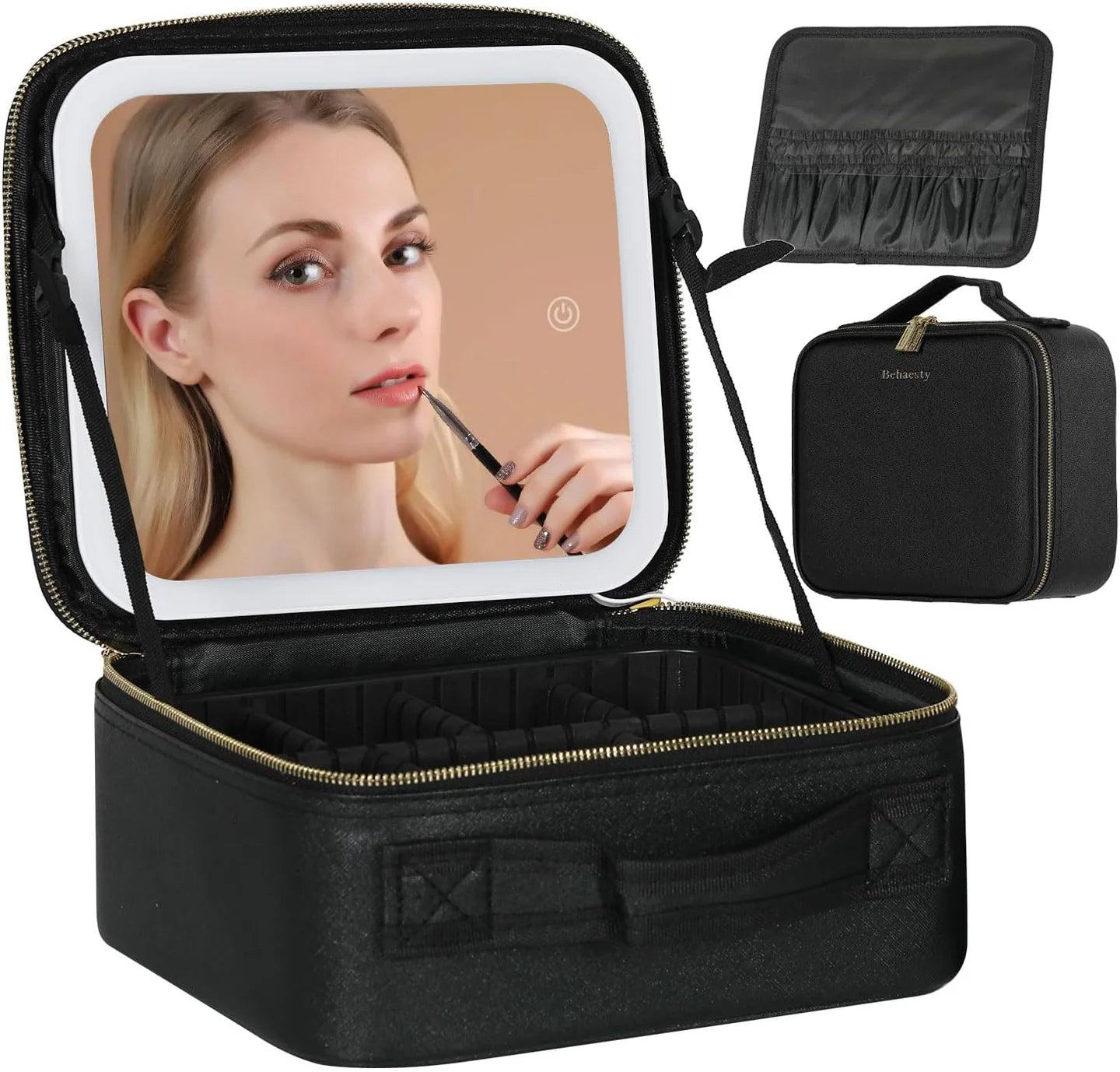 COSMETIQUERA PROFESIONAL CON ESPEJO LED