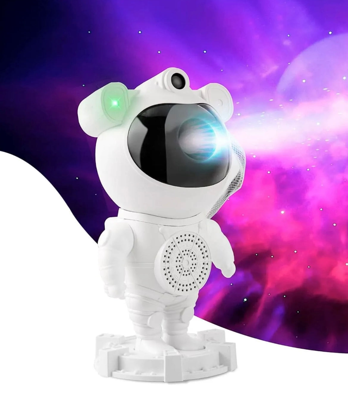 ASTRONAUTA PROYECTOR DE NEBULOSAS CON PARLANTE Y BLUETOOTH