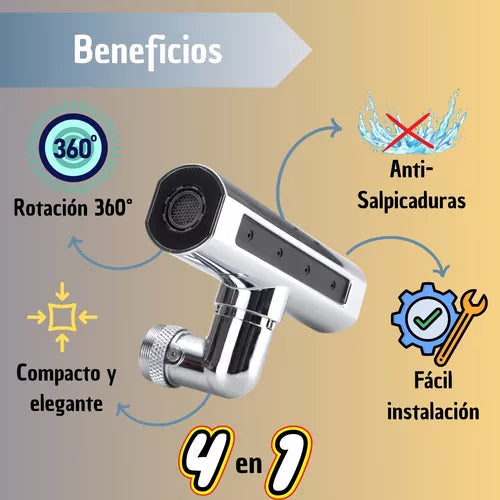 GRIFO MULTIFUNCIONAL 4 EN 1 AHORRADOR DE AGUA