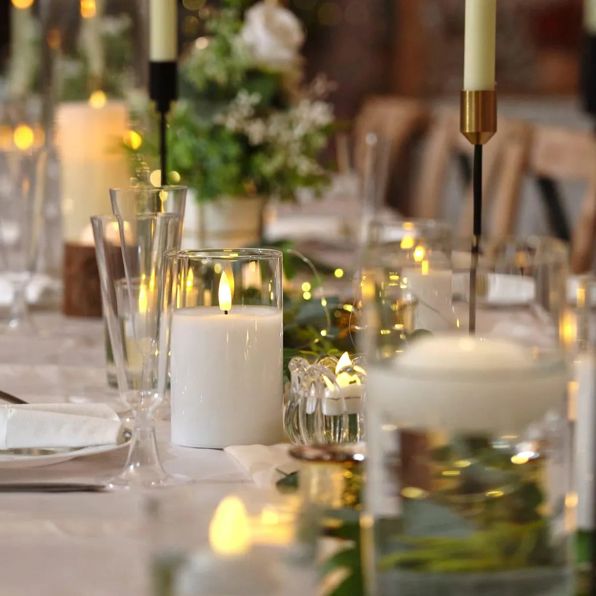 SET X3 UNIDADES DE VELAS LED - TRANSPARENTE