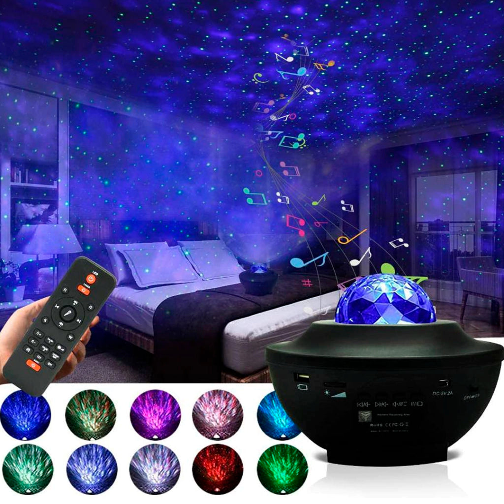 PROYECTOR DE GALAXIAS Y NEBULOSAS CON PARLANTE-BLUETOOTH