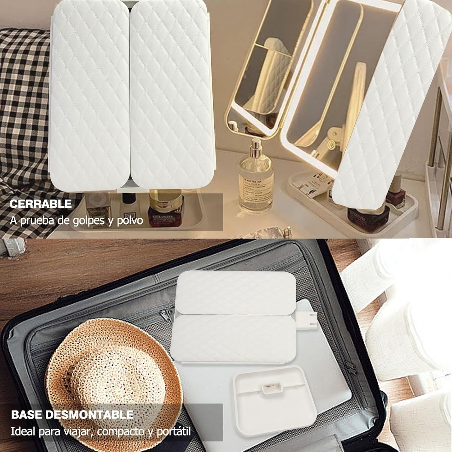 ESPEJO LED TRIPLE PARA MAQUILLAJE
