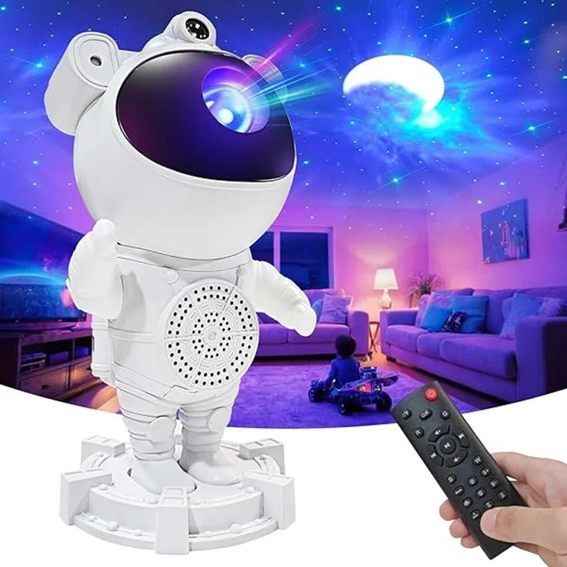 ASTRONAUTA PROYECTOR DE NEBULOSAS CON PARLANTE Y BLUETOOTH