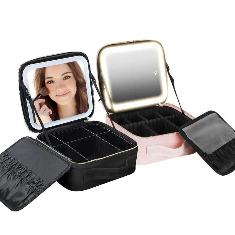 COSMETIQUERA PROFESIONAL CON ESPEJO LED
