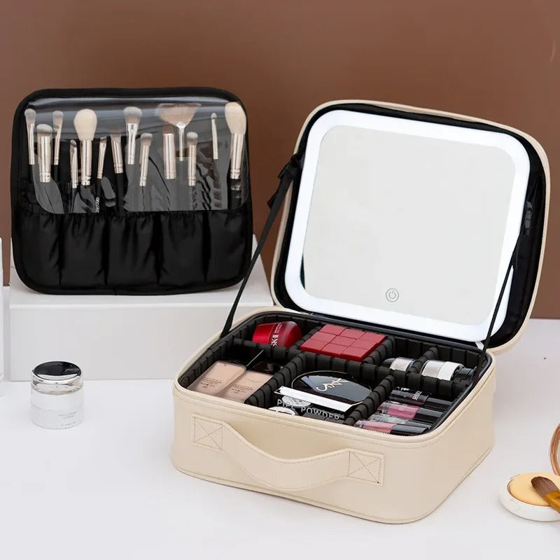 COSMETIQUERA PROFESIONAL CON ESPEJO LED
