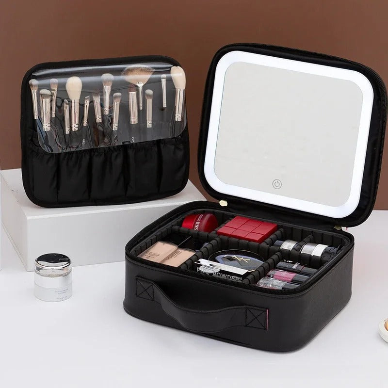 COSMETIQUERA PROFESIONAL CON ESPEJO LED