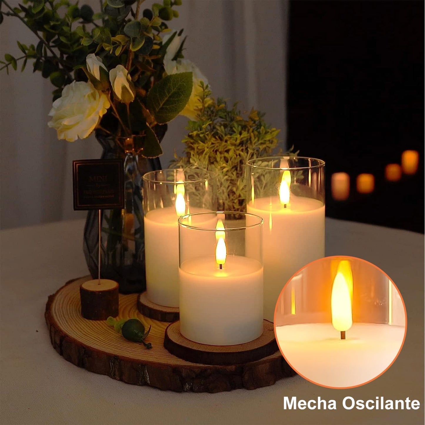 SET X3 UNIDADES DE VELAS LED CON CONTROL REMOTO