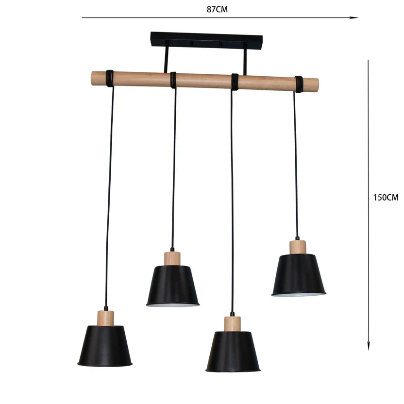 LÁMPARA COLGANTE NEGRA BOMBILLO ROSCA E27