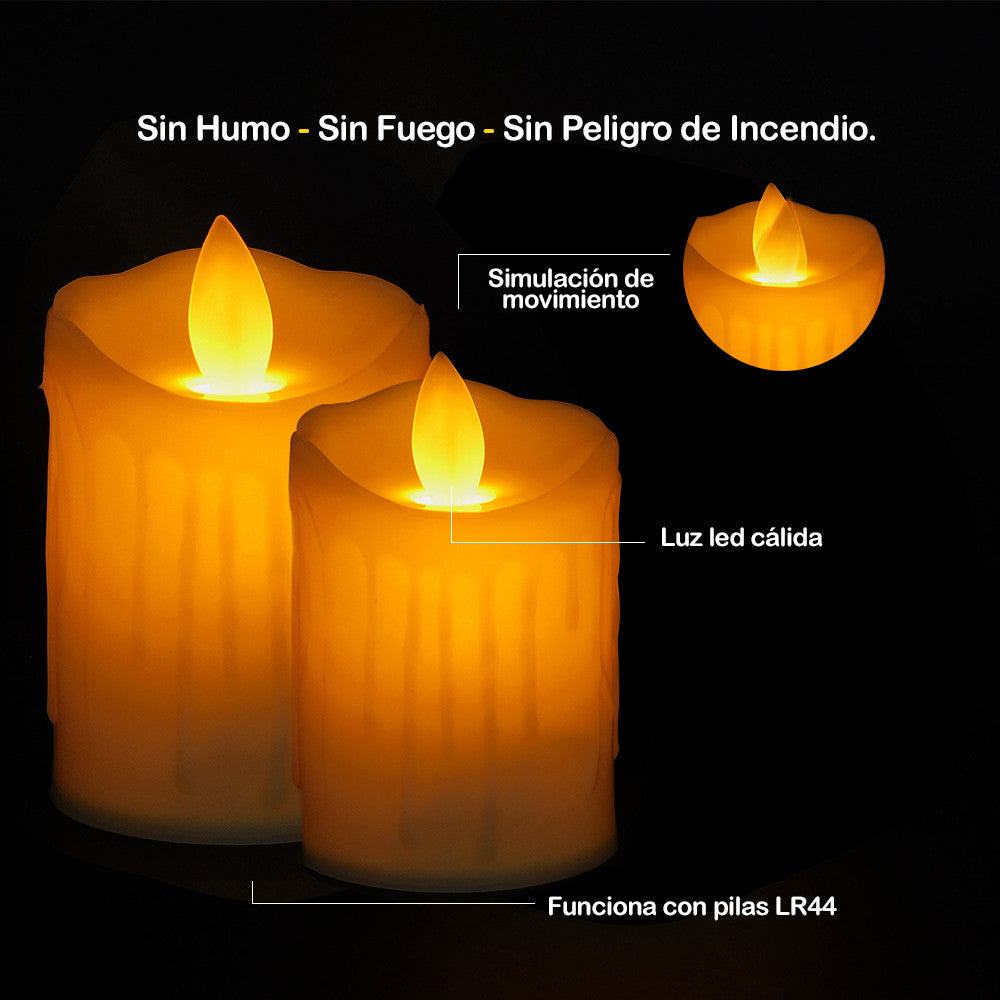 VELAS LED PARPADEA X3 UNIDADES