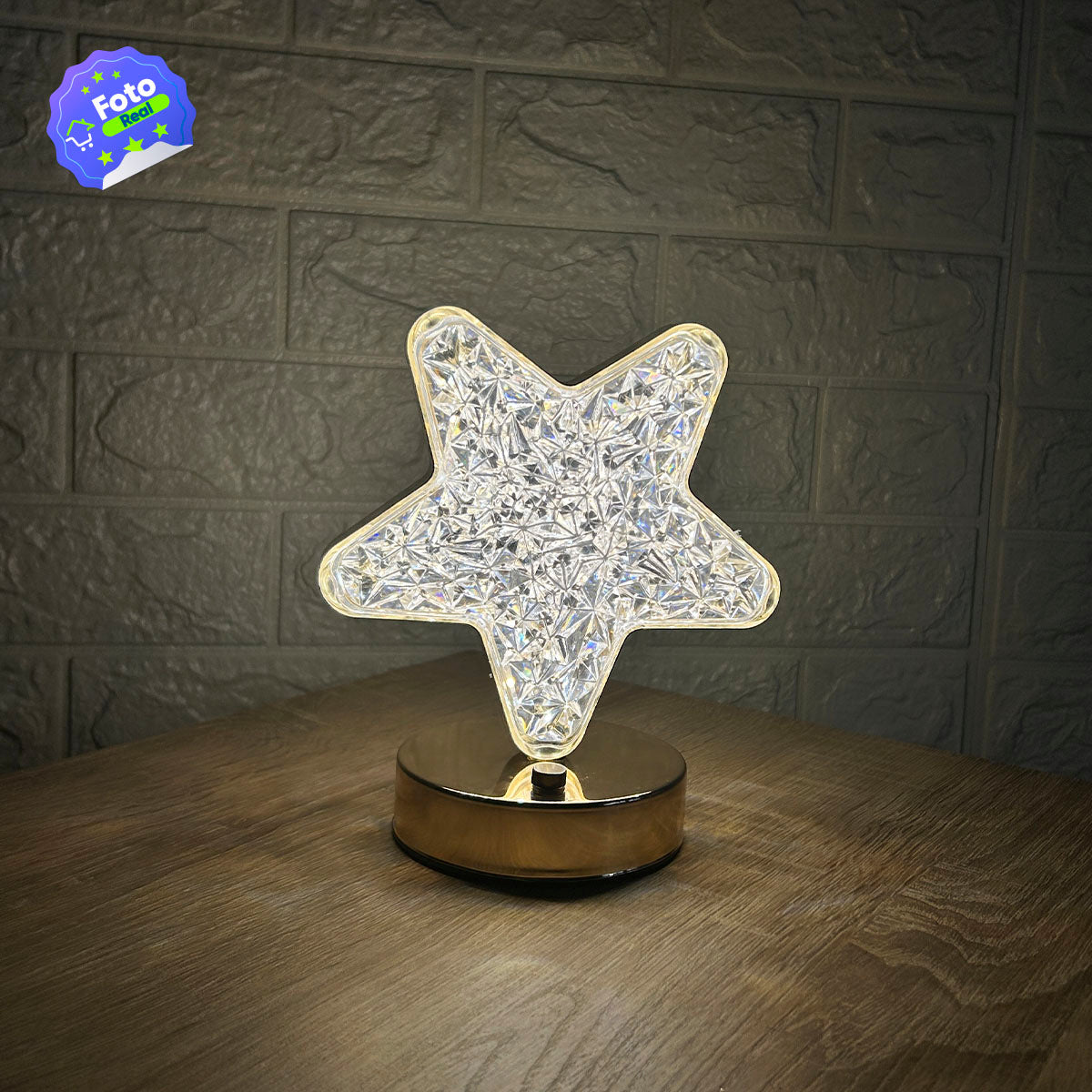 LÁMPARA TÁCTIL EFECTO CRISTAL 3 TONOS DE ILUMINACIÓN