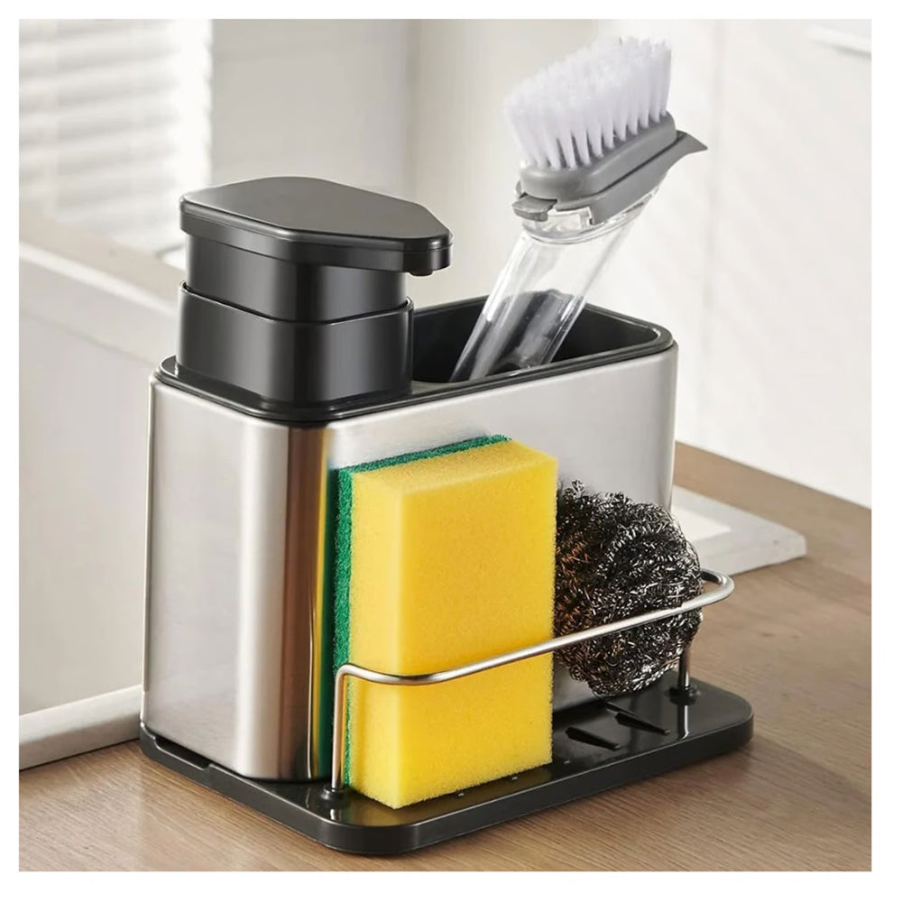 DISPENSADOR DE JABÓN 3 EN 1 - ACERO INOXIDABLE
