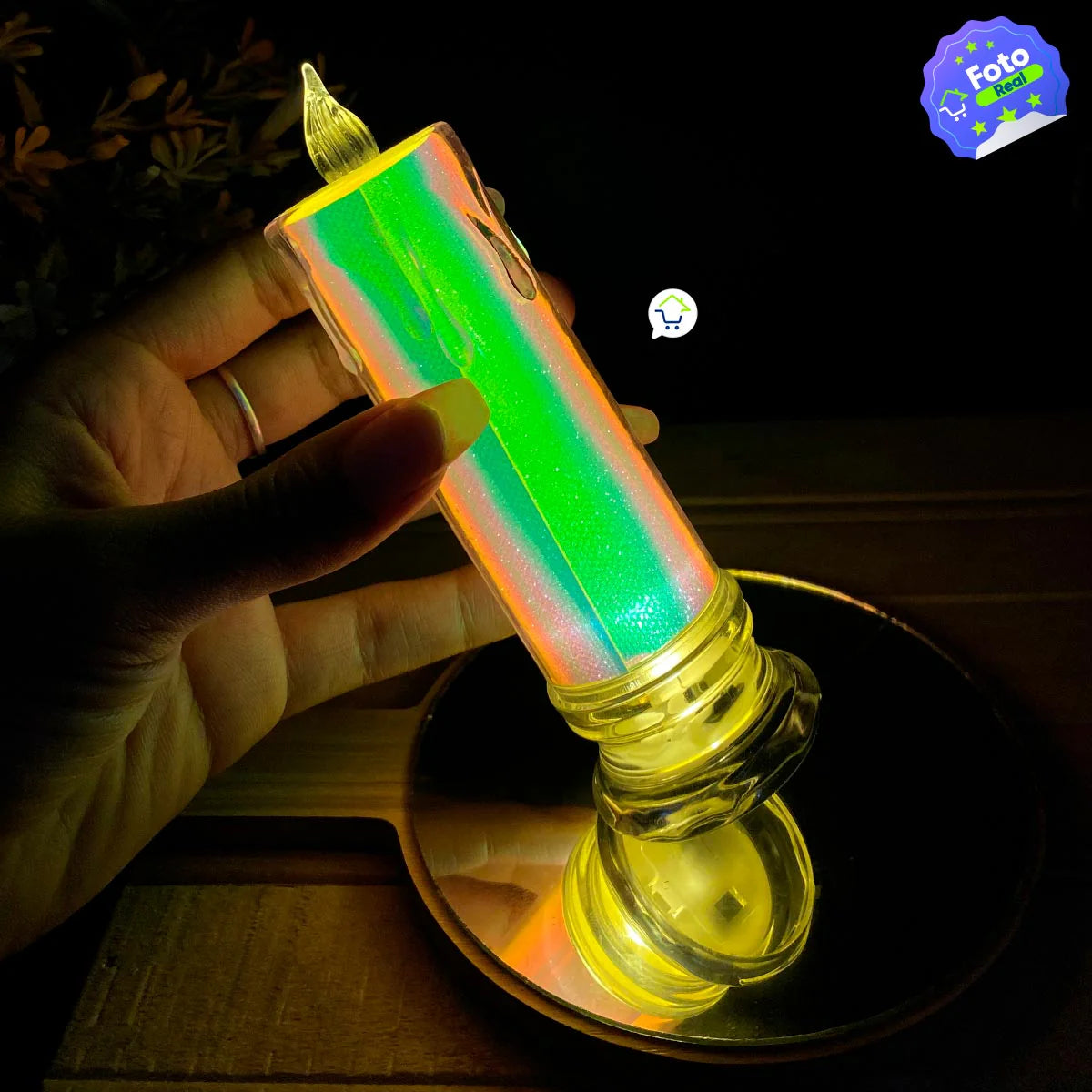 VELA LED EFECTO TORNASOL GRANDE