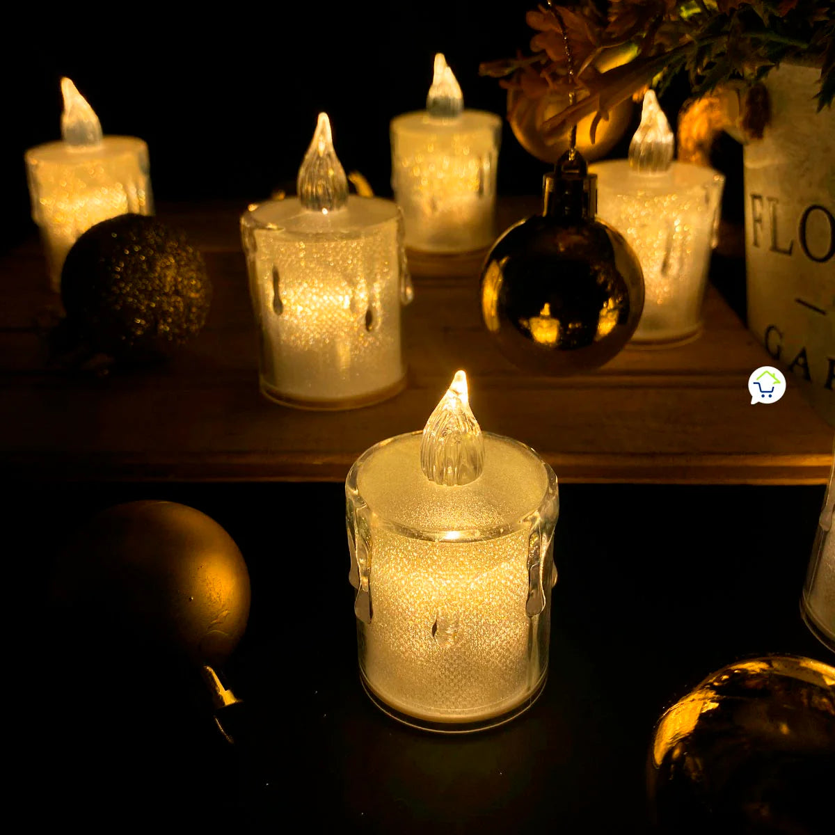 VELAS LED EFECTO CRISTAL MEDIANAS/PEQUEÑAS