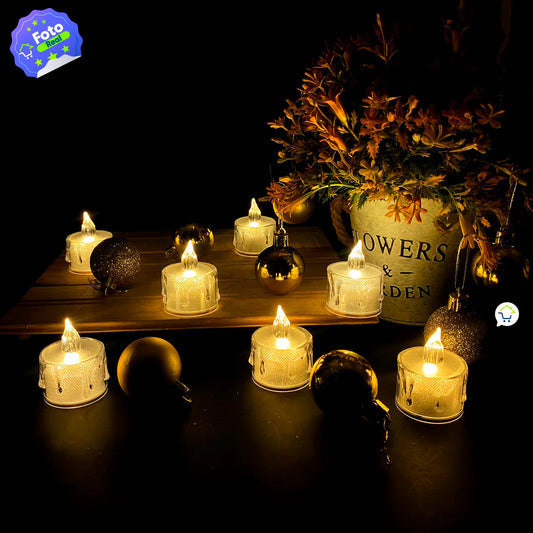 VELAS LED EFECTO CRISTAL MEDIANAS/PEQUEÑAS