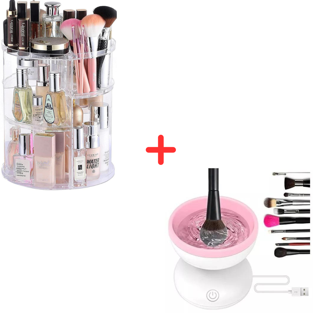 ORGANIZADOR PARA COSMÉTICOS 360°  ¡GRATIS MAQUINA LAVABROCHAS!