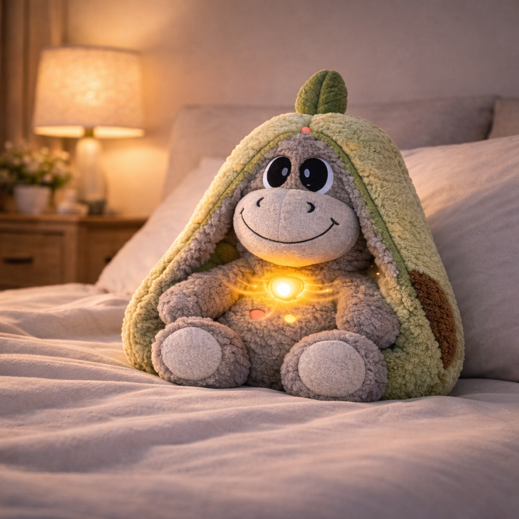 PELUCHE BURRITO QUE RESPIRA CON SONIDO (FRESA O AGUACATE)