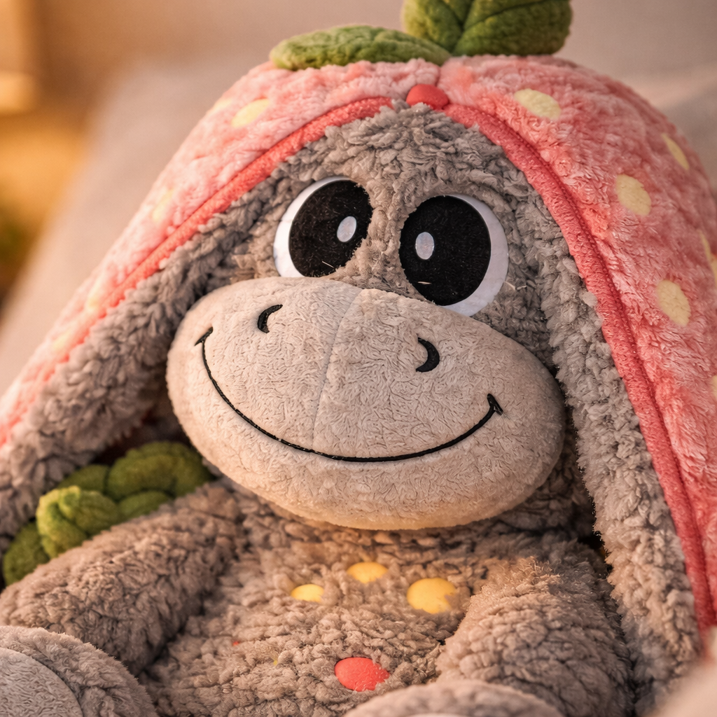 PELUCHE BURRITO QUE RESPIRA CON SONIDO (FRESA O AGUACATE)