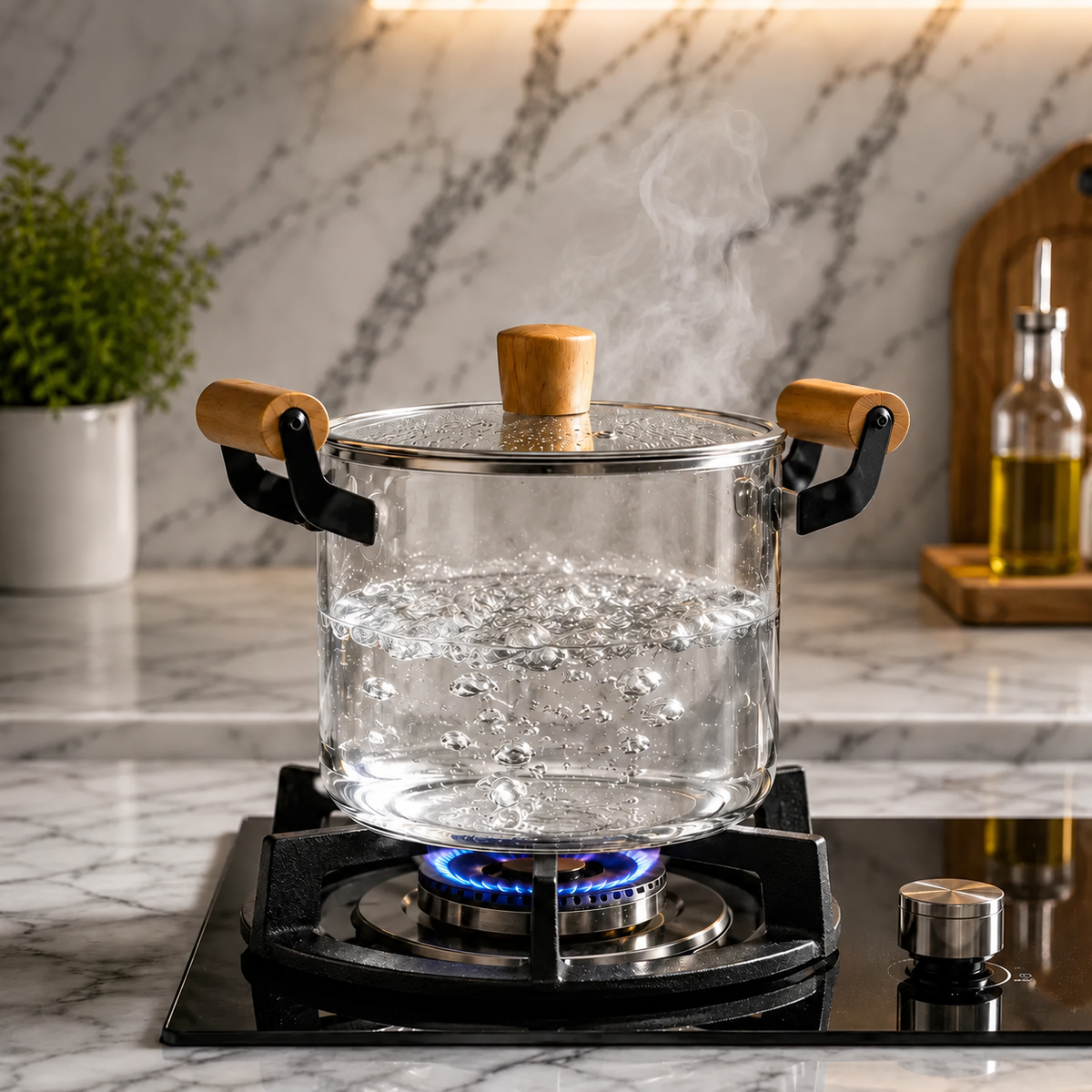 OLLA DE VIDRIO BOROSILICATO DE ALTA RESISTENCIA 5.5L