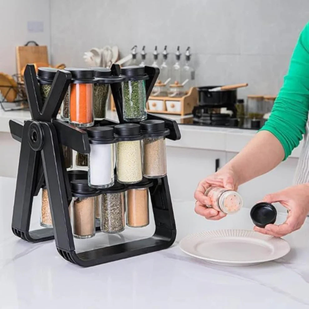 ORGANIZADOR GIRATORIO PARA ESPECIAS X18 PIEZAS EN VIDRIO