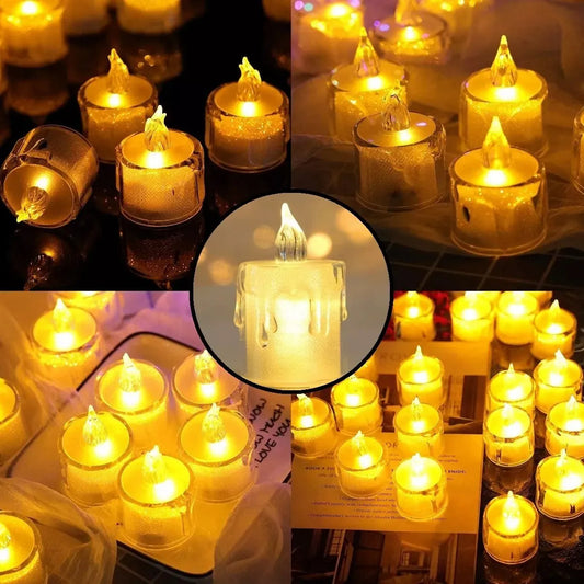 VELAS LED EFECTO CRISTAL MEDIANAS/PEQUEÑAS
