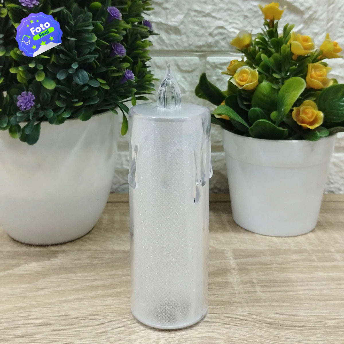 VELA LED EFECTO CRISTAL GRANDE