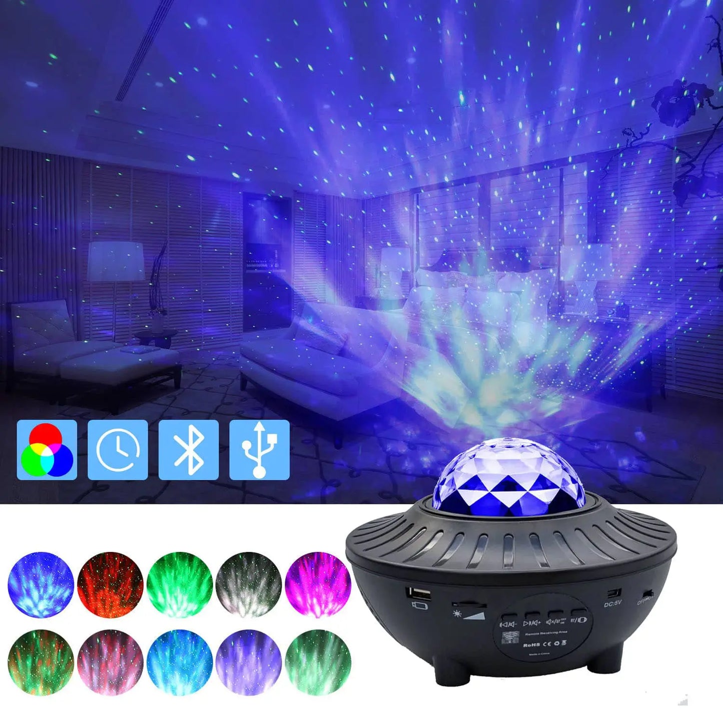PROYECTOR DE GALAXIAS Y NEBULOSAS CON PARLANTE-BLUETOOTH